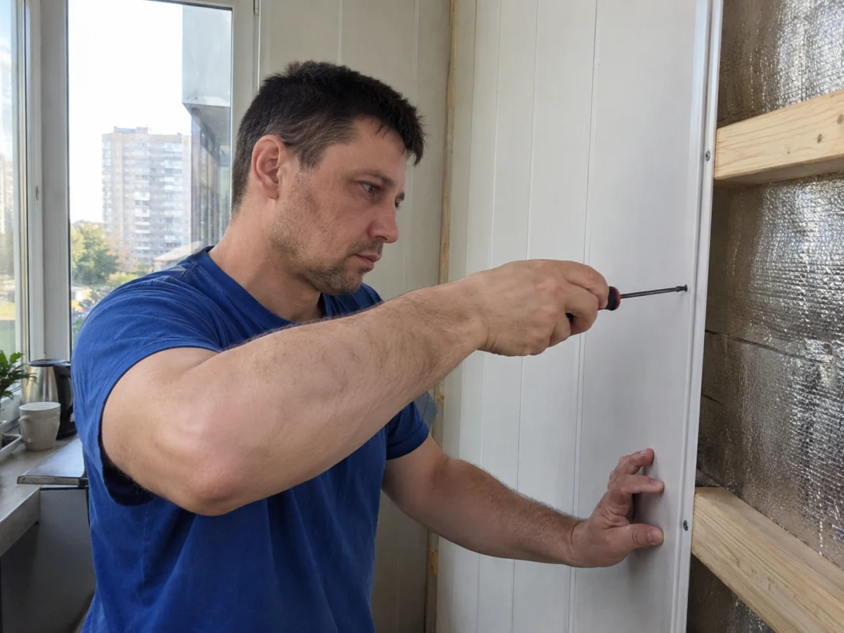 Монтаж панелей ПВХ — работа мастера